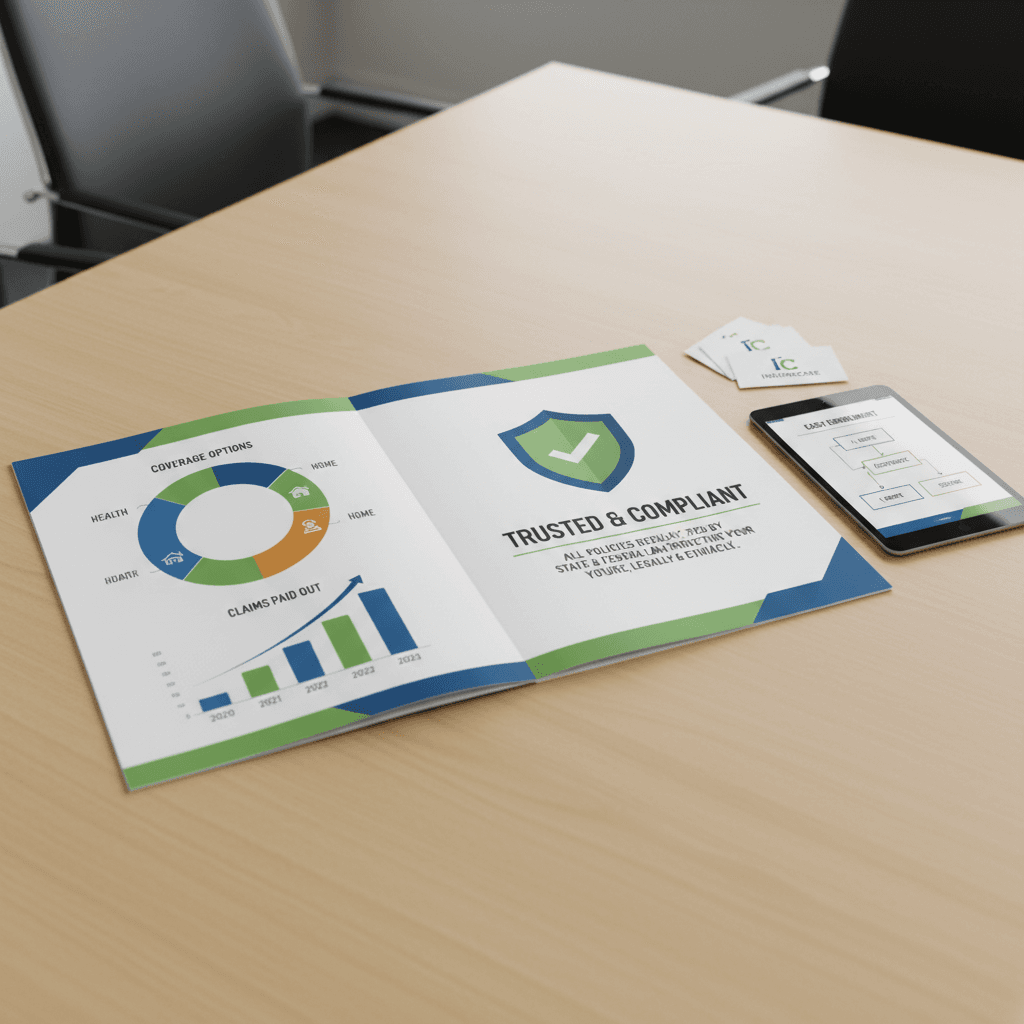 Insurance sector marketing collateral and design